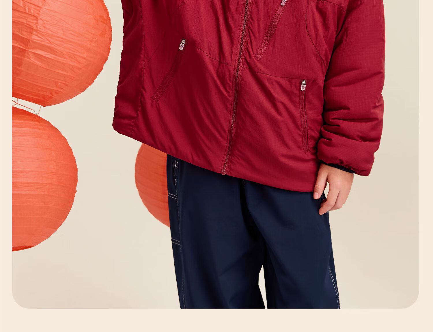 Zuo Xi Boys Red Cotton Jacket 2025 New Children's Snowy Cotton Padded Coat New Year Style Red 170 29